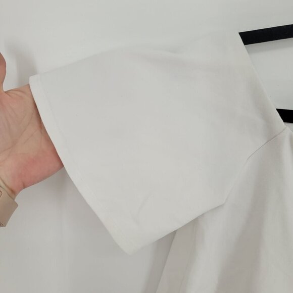 Susana Monaco womens XS white off shoulder swing top built in Made in USA - Picture 2 of 8